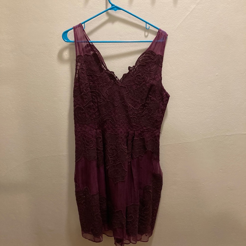 BHLDN Purple Lace A-line Occassion Dress